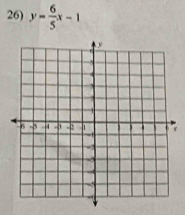 y= 6/5 x-1