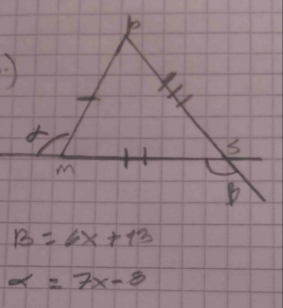 B=6x+13
alpha =7x-8