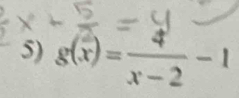 g(x)= 4/x-2 -1