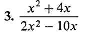  (x^2+4x)/2x^2-10x 