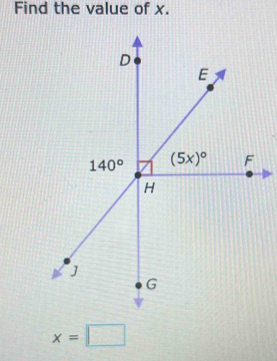 Find the value of x.
x=□