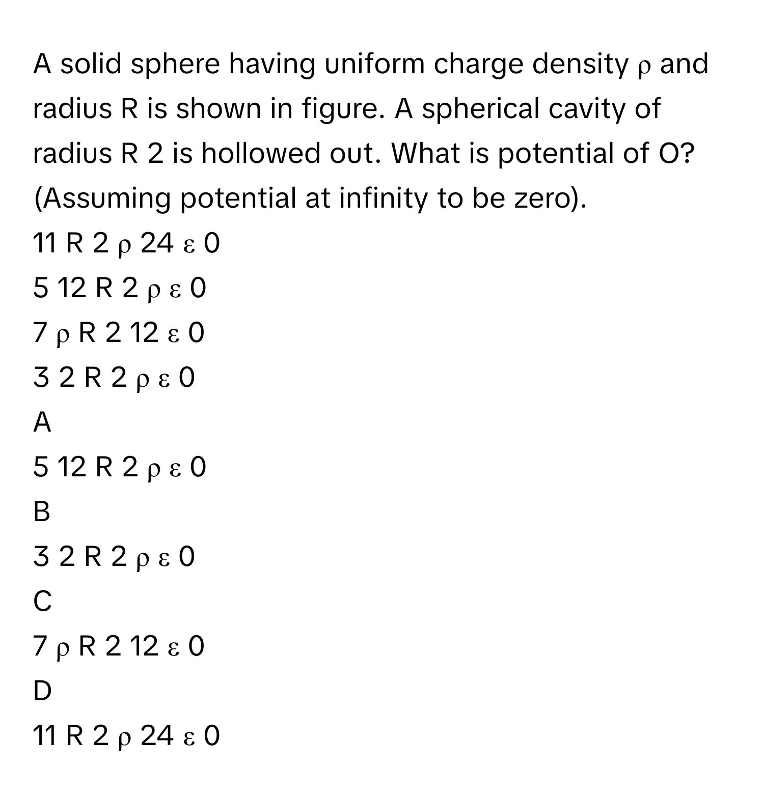 Solved: A solid sphere having uniform charge density ρ and radius R is ...