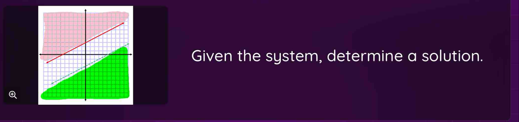 Given the system, determine a solution.