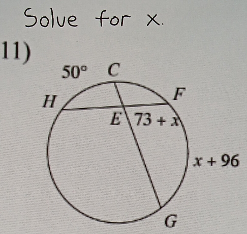 Solue for x.
11)