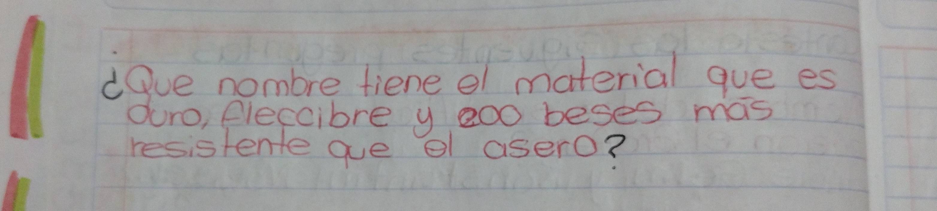 dove nombre fiene el material gue es 
duro, fleccibre y 200 beses mas 
resistente gue o asero?