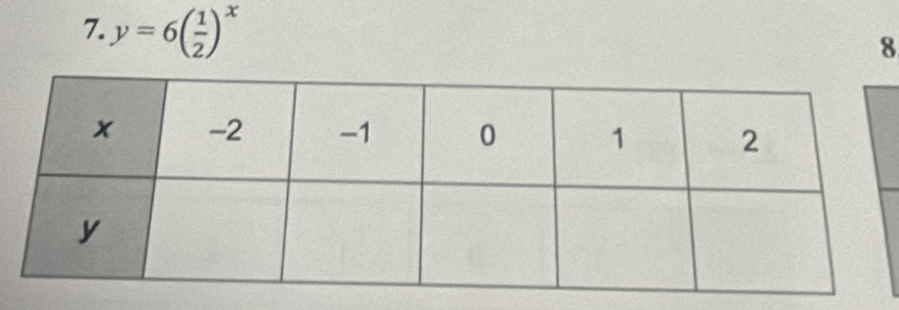 y=6( 1/2 )^x
8