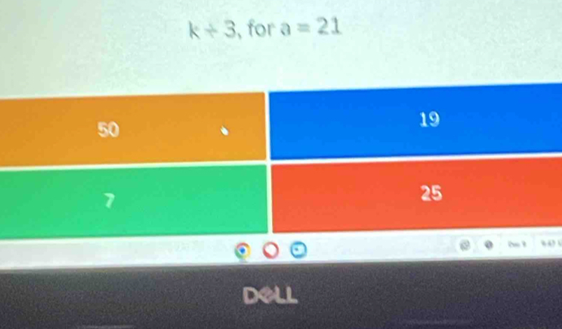 k/ 3 , for a=21
? 