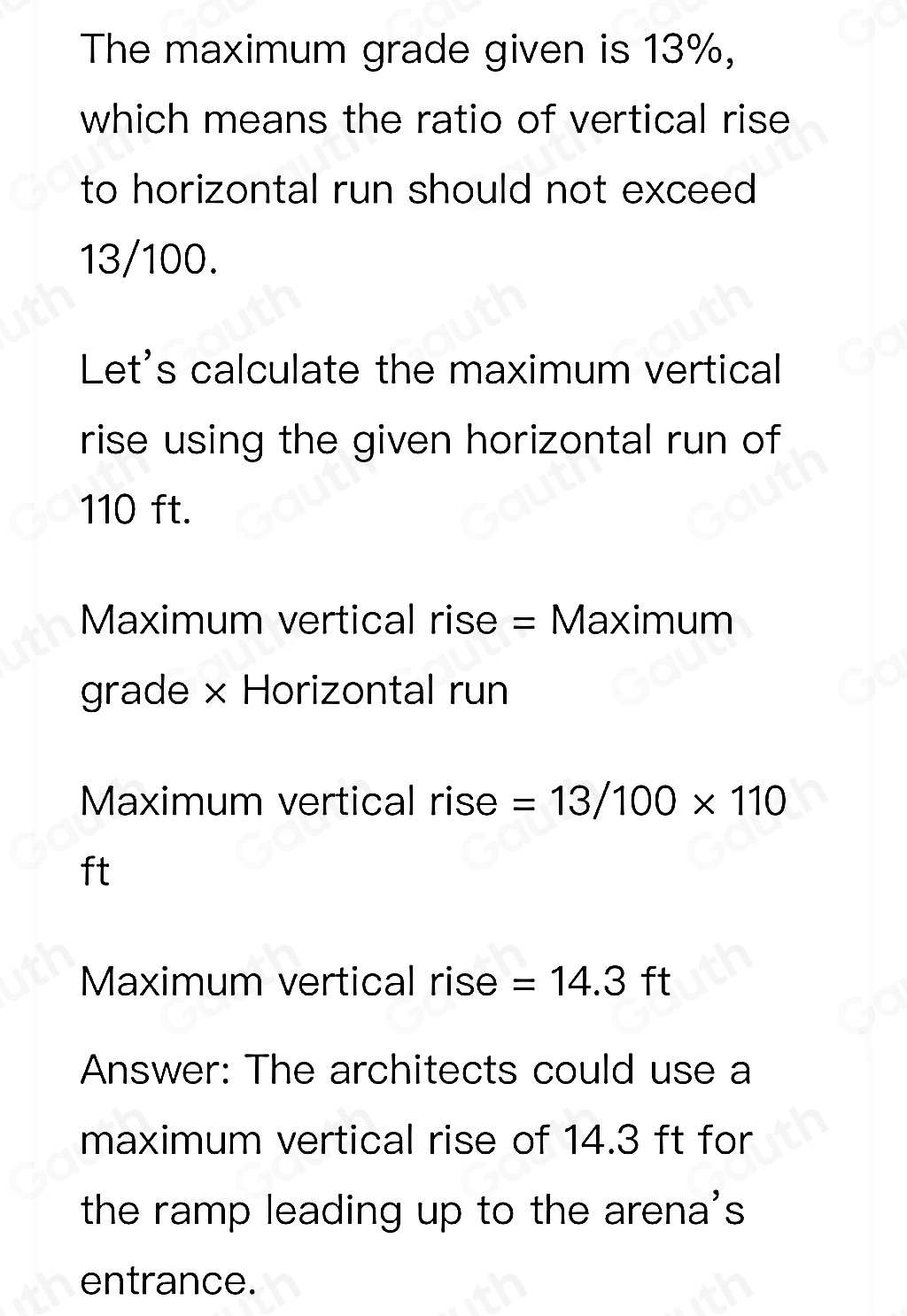 Solved: When designing an arena, architects designed the ramps leading ...