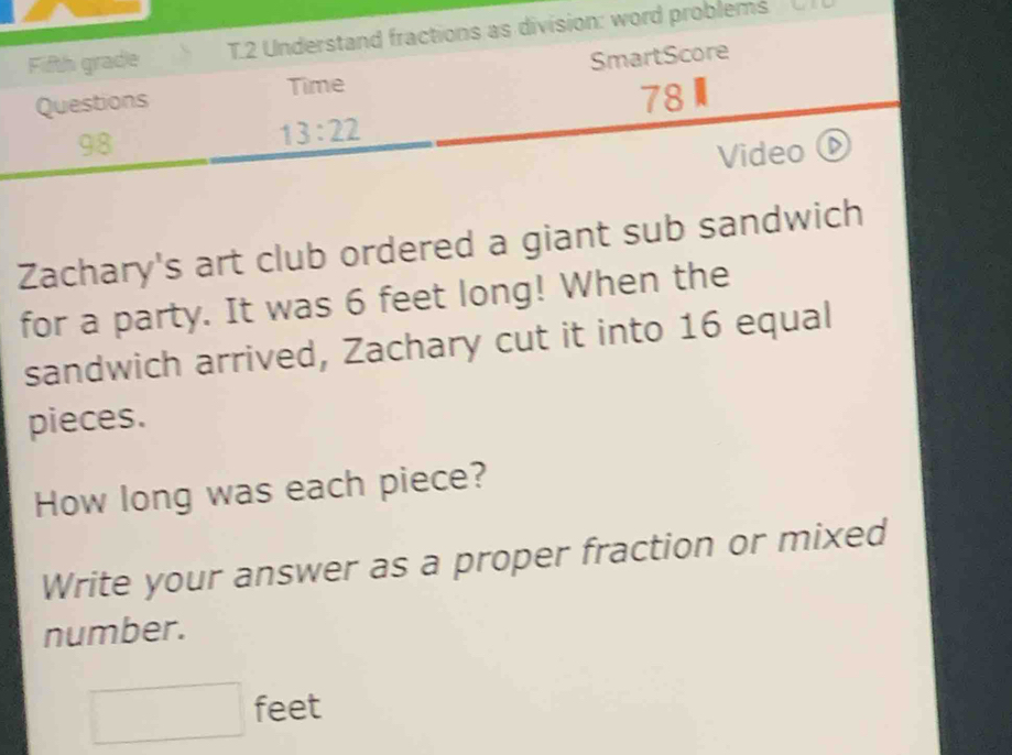 Solved: Fifth grade T.2 Understand fractions as division: word problems ...