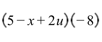 (5-x+2u)(-8)