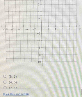 x
(8,5)
(4,5)
(2,1)
Mark this and return