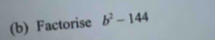 Factorise b^2-144