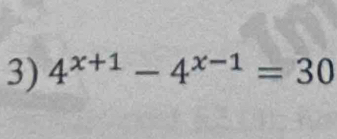 4^(x+1)-4^(x-1)=30