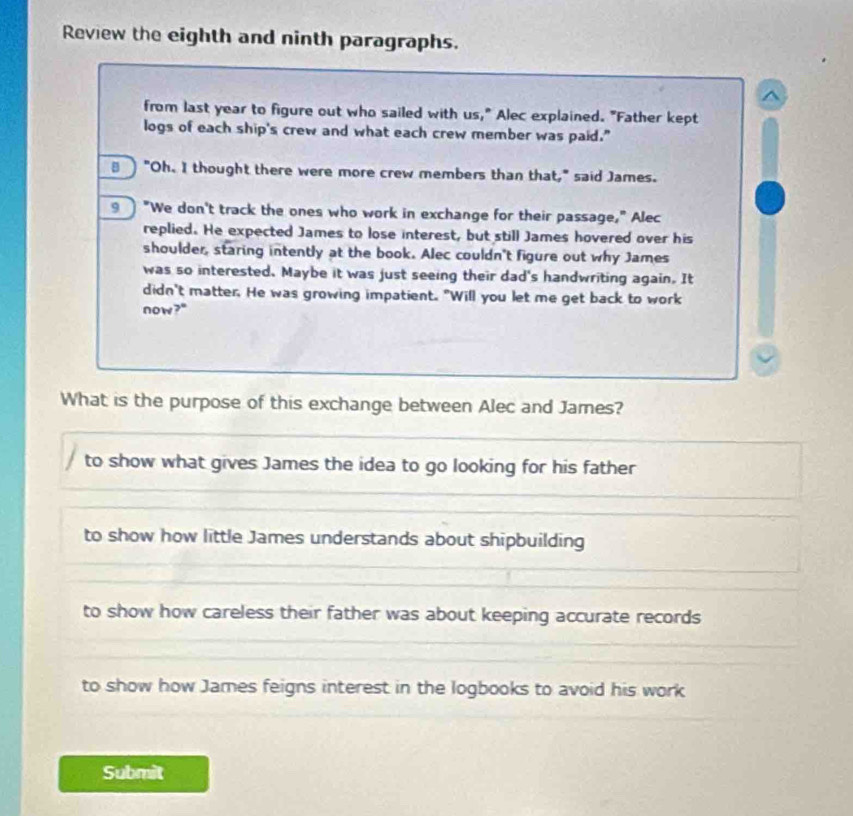 Solved: Review the eighth and ninth paragraphs. ^ from last year to ...
