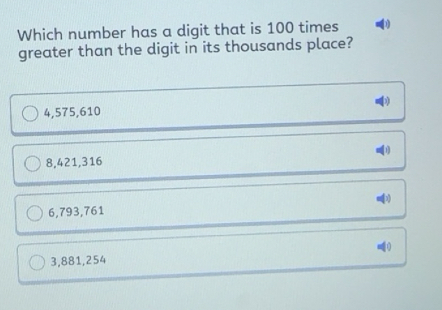 Solved: Which number has a digit that is 100 times greater than the ...