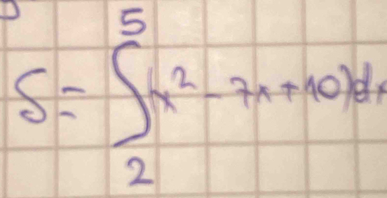 S=∈t _2^(5x^2)-7x+10dx