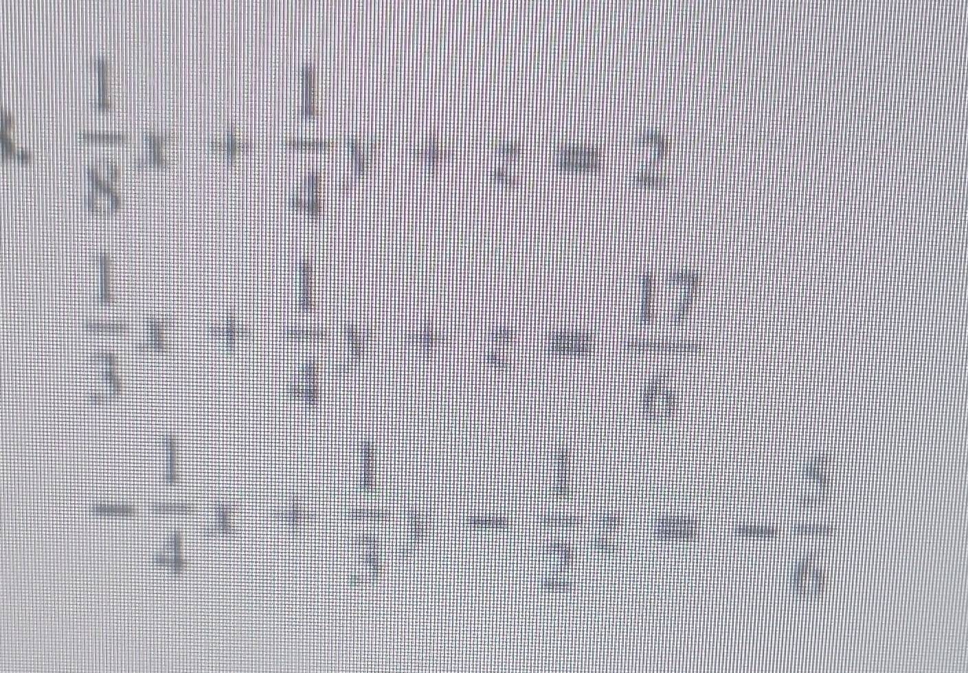  1/8 x+ 1/4 y+z=2
 1/3 x+ 1/4 y)= 17/4 
- 1/4 x+ 1/2 x- 2/3 z=- 1/6 