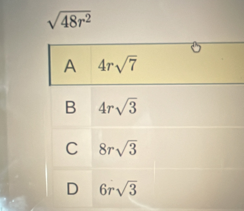 sqrt(48r^2)