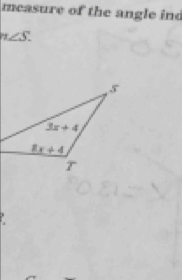 measure of the angle ind
m∠ S.