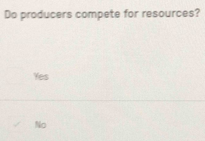 Do producers compete for resources?
Yes
No