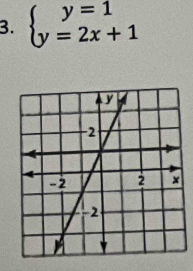 beginarrayl y=1 y=2x+1endarray.