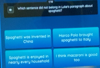 Gelöst:7/10 a Which sentence did not belong in Luke's paragraph about ...