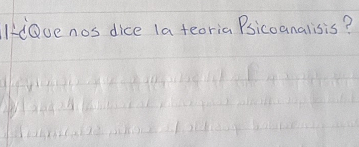 IdOve nos dice la teoria Psicoanalisis?