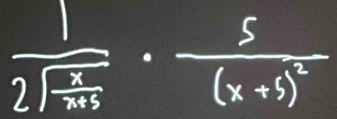 frac 12sqrt(frac x)x+3· frac 5(x+3)^2