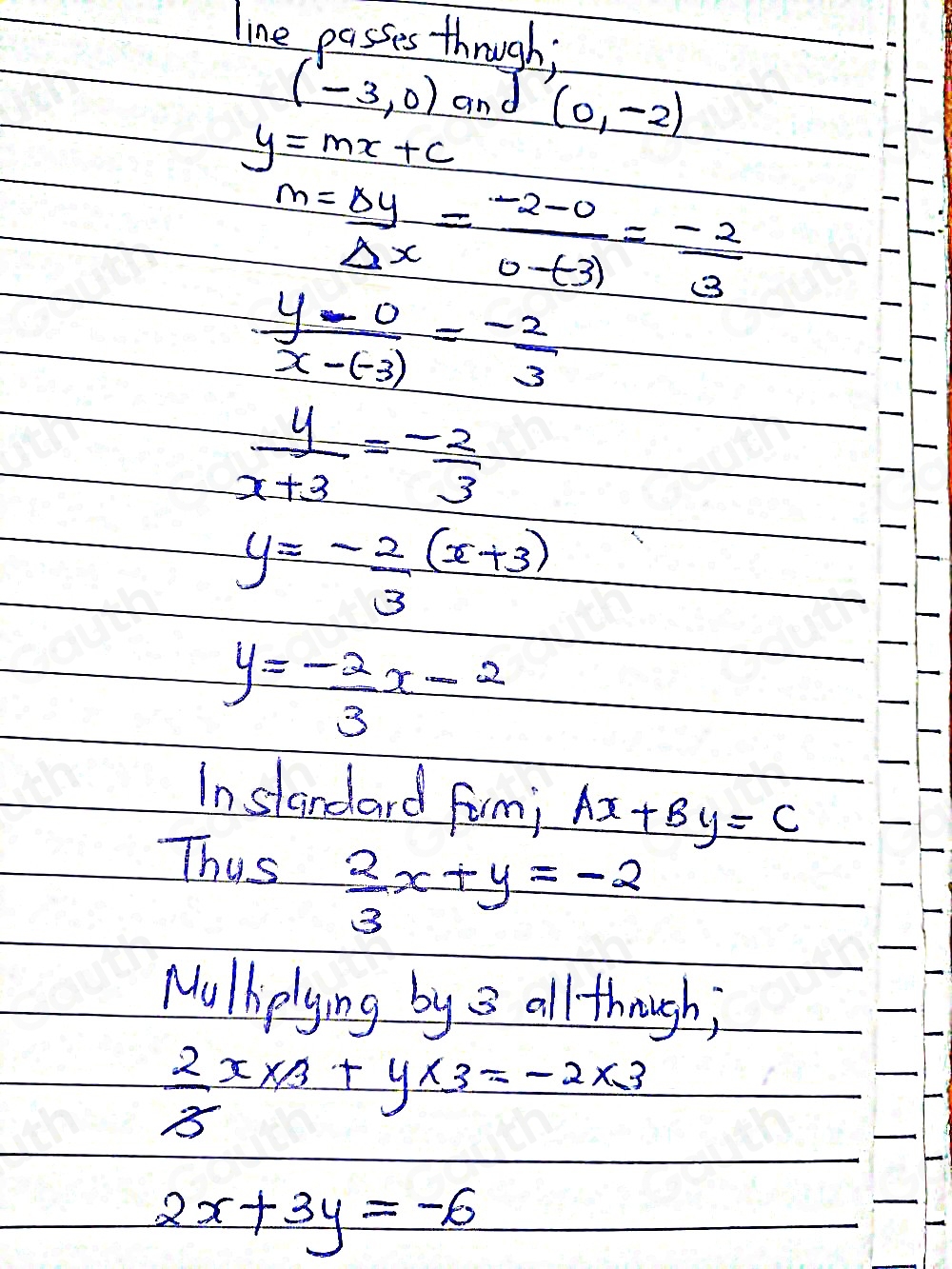 Solved: What is the equation of the graphed line written in standard ...