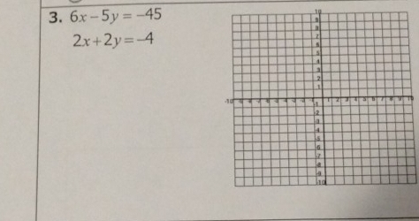 6x-5y=-45
to
2x+2y=-4