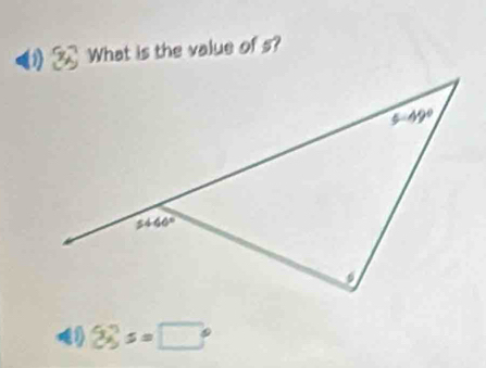 What is the value of s?
86°s=□°