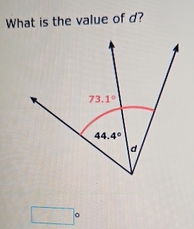 What is the value of d?
75°
U_5 □°