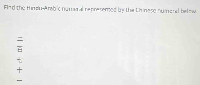 Find the Hindu-Arabic numeral represented by the Chinese numeral below.