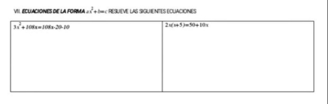 ECUACIONES DE LA FORMA ax^2+b=c RESUEVE LAS SIGUIENTES ECUACIONES