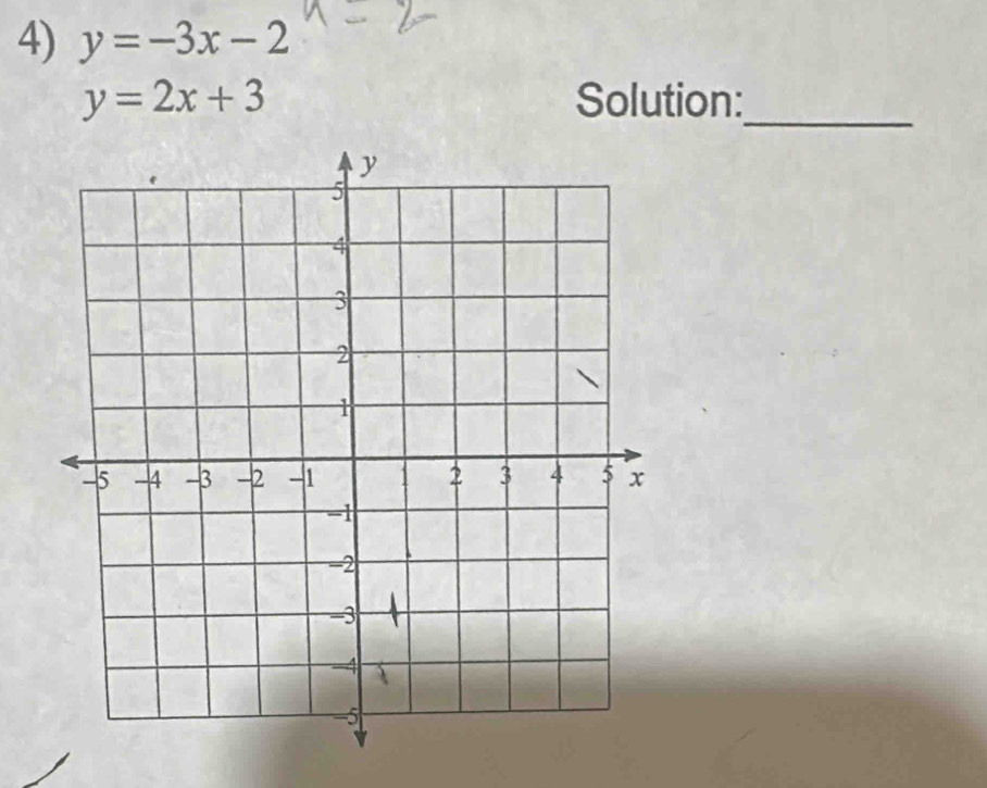 y=-3x-2
y=2x+3 Solution:_