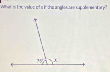 What is the value of x if the angles are supplementary?