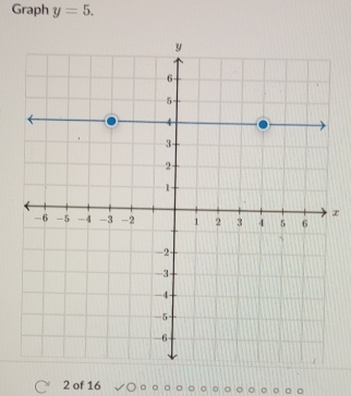 Graph y=5.
2 of 16