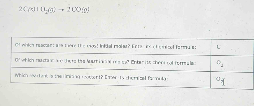 2C(s)+O_2(g)to 2CO(g)