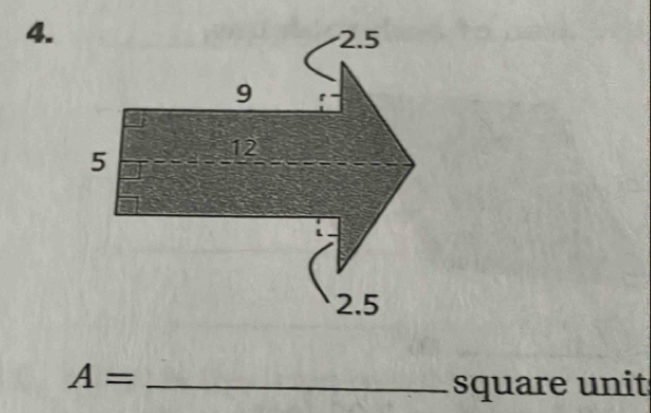 A=
square unit