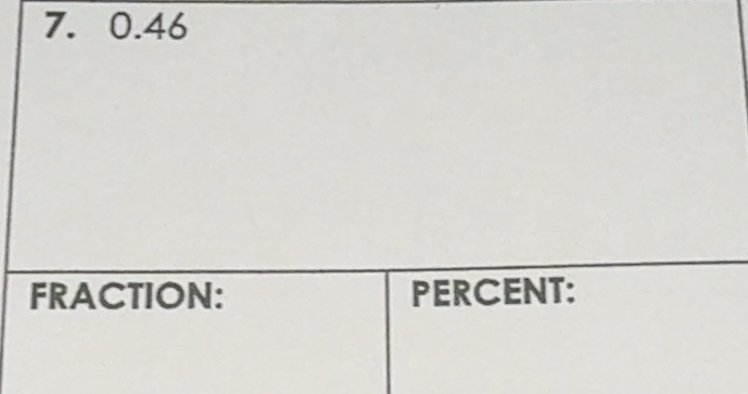 Solved: 0.46 FRACTION: PERCENT: [Math]