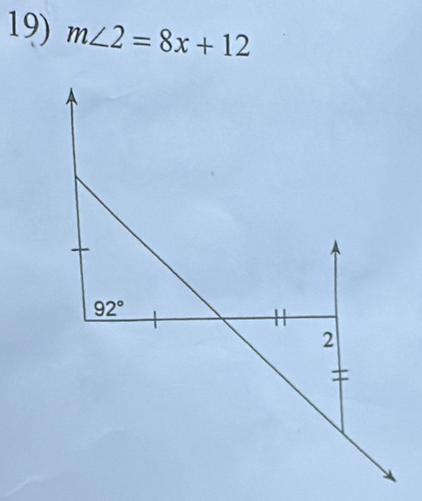 m∠ 2=8x+12