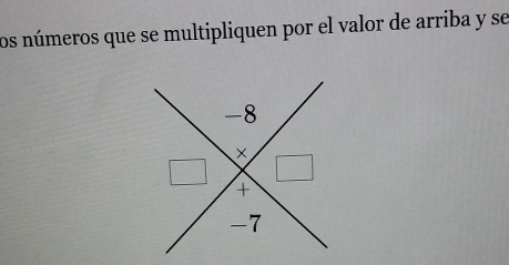 los números que se multipliquen por el valor de arriba y se