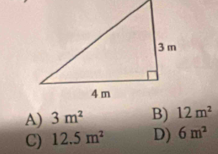 A) 3m^2
B) 12m^2
C) 12.5m^2
D) 6m^2