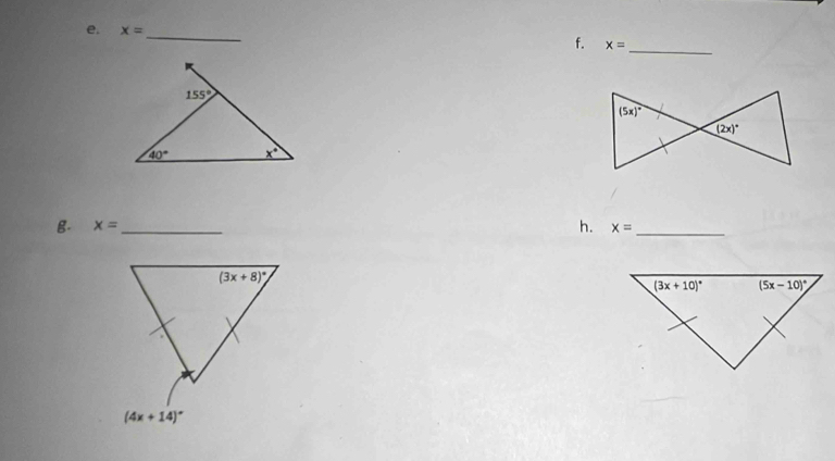 x=
f. x= _
h.
B. x= _ x= _