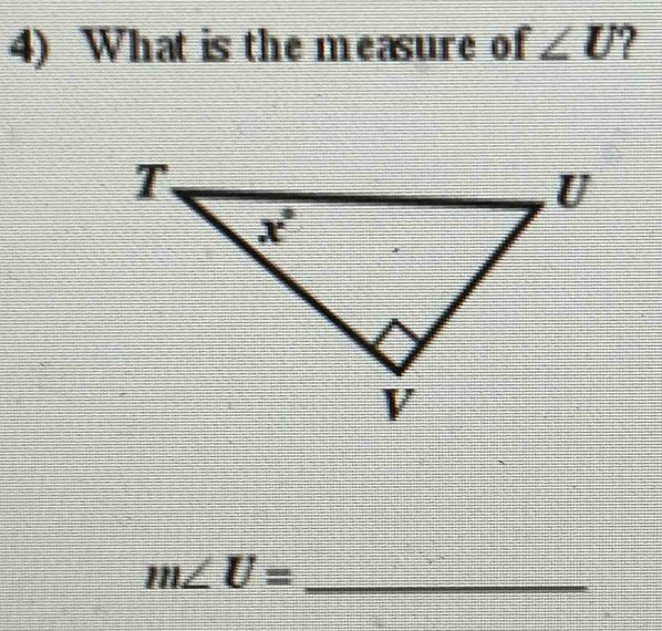 What is the measure of ∠ U 7
_ m∠ U=