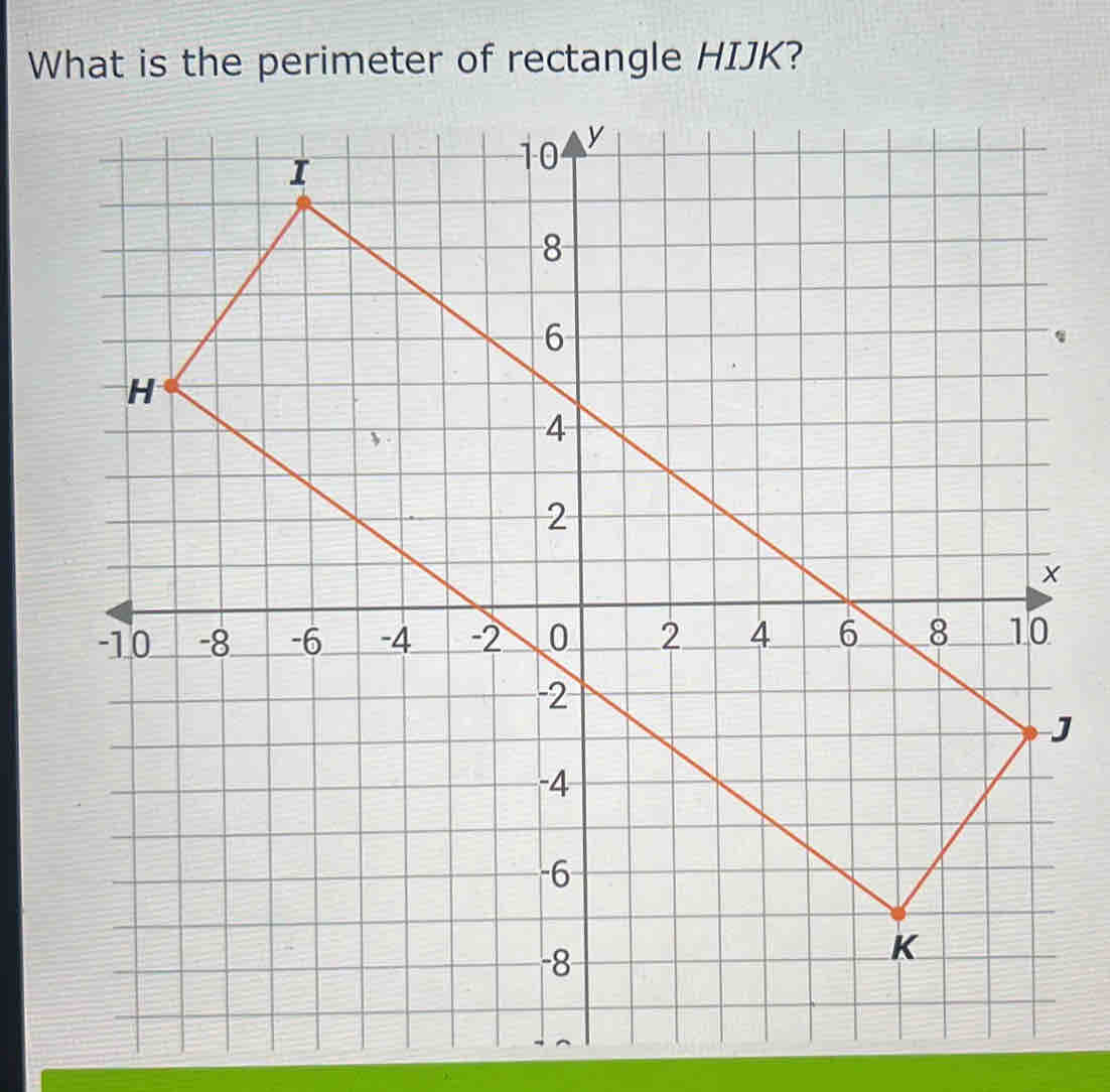 What is the perimeter of rectangle HIJK?
J