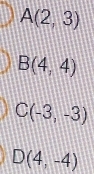 A(2,3)
B(4,4)
C(-3,-3)
D(4,-4)