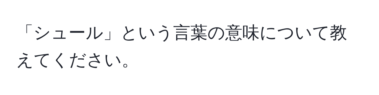 「シュール」という言葉の意味について教えてください。