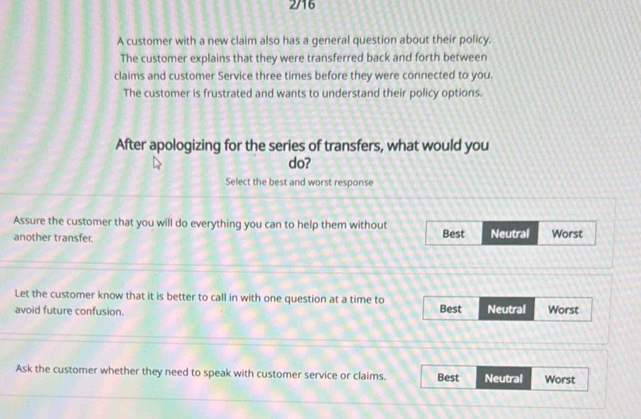 Solved: 2/16 A customer with a new claim also has a general question ...