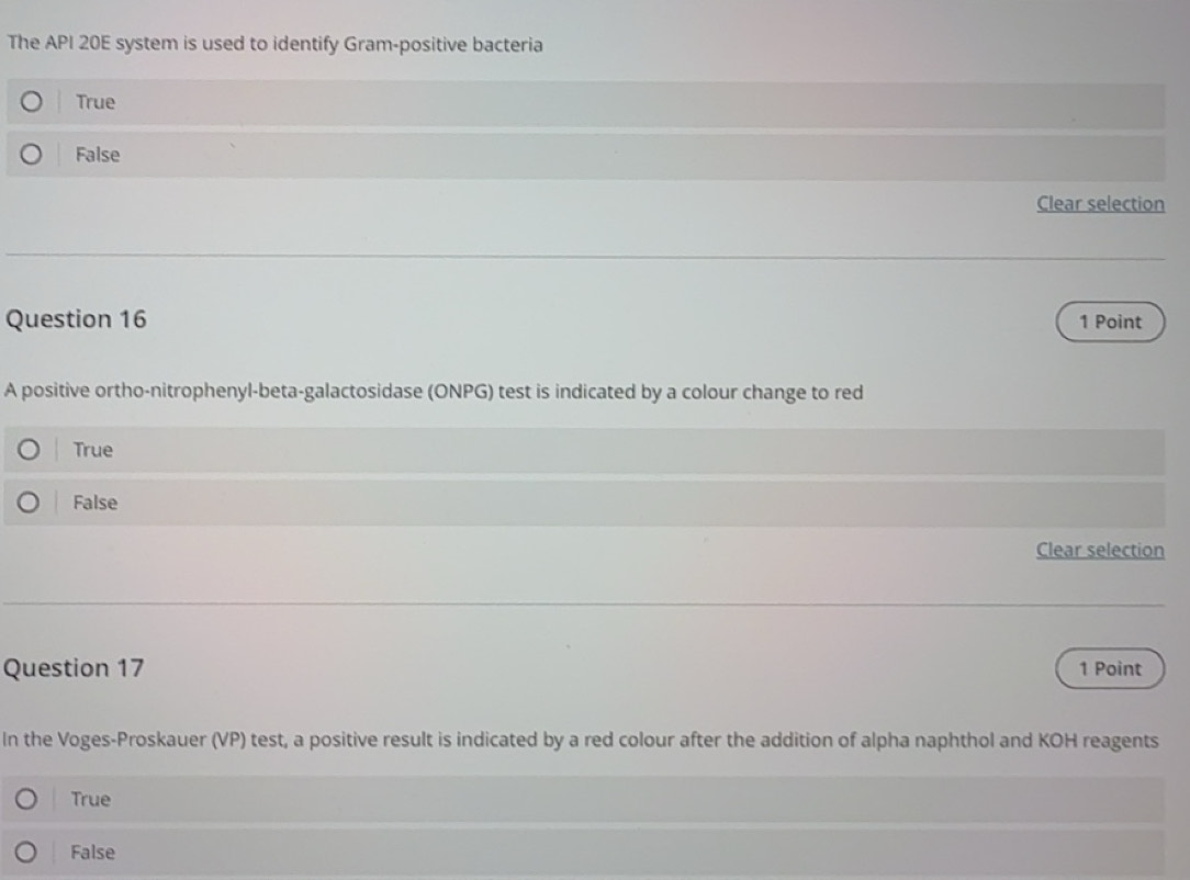 Solved: The API 20E system is used to identify Gram-positive bacteria ...